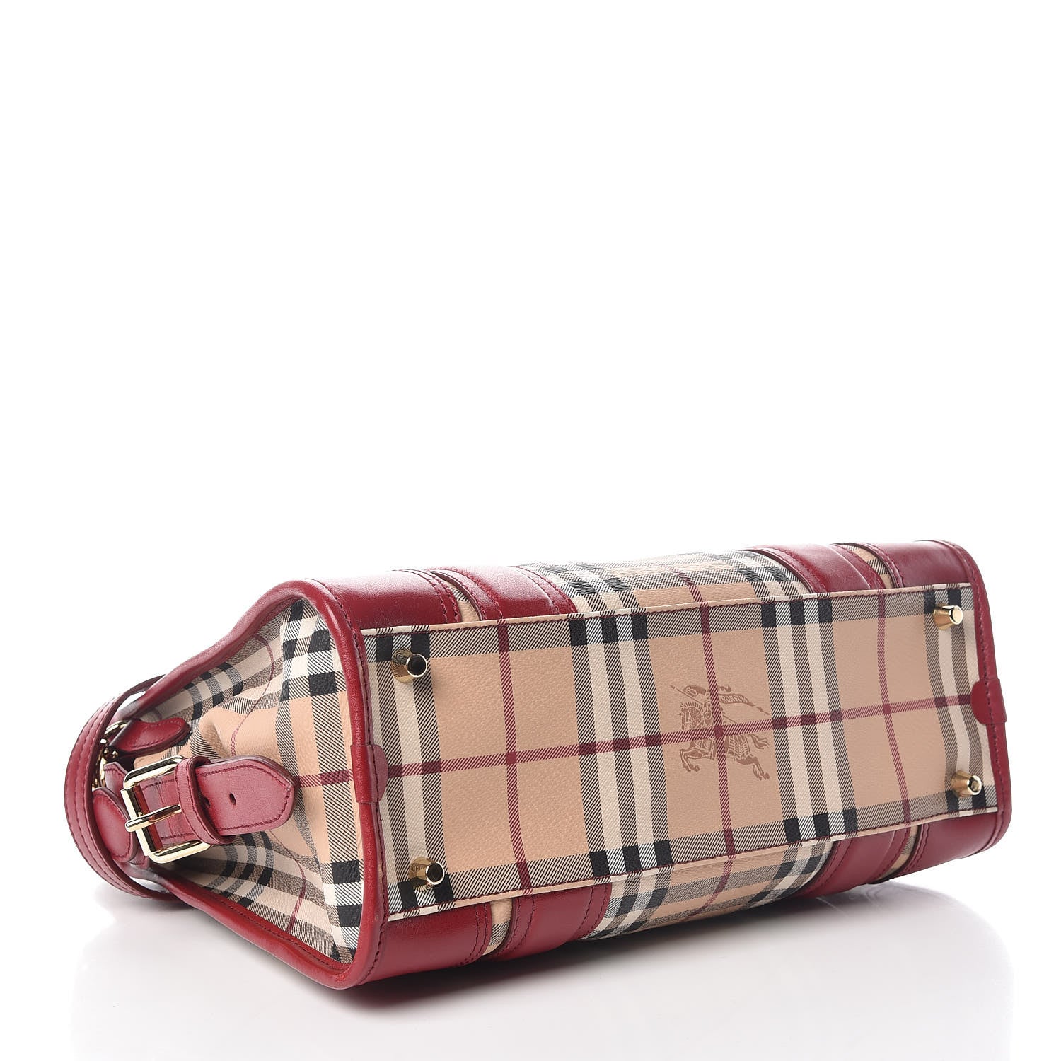 Burberry Haymarket Check Minford Portrait Tote Military Red 4 of 10