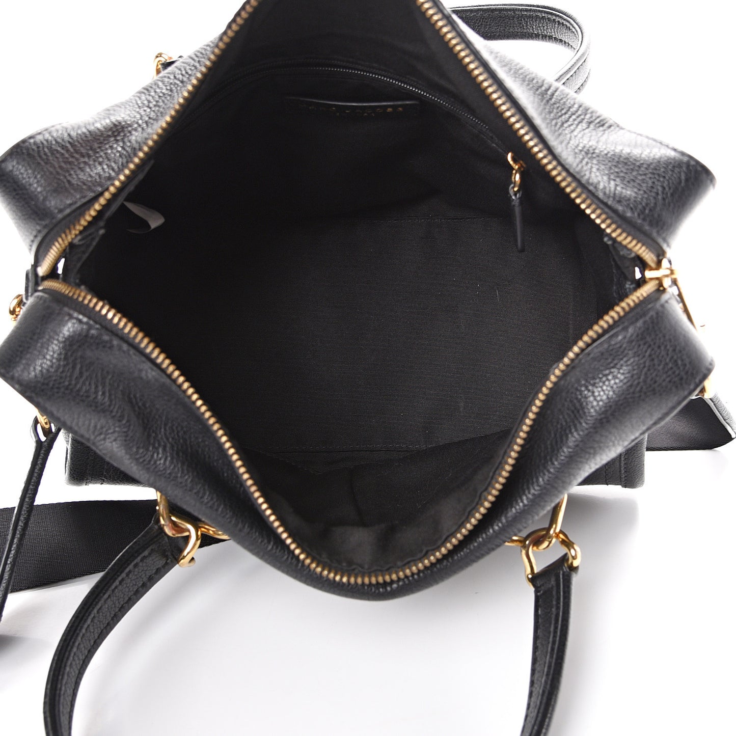 Pebbled Calfskin Wellington Satchel Black