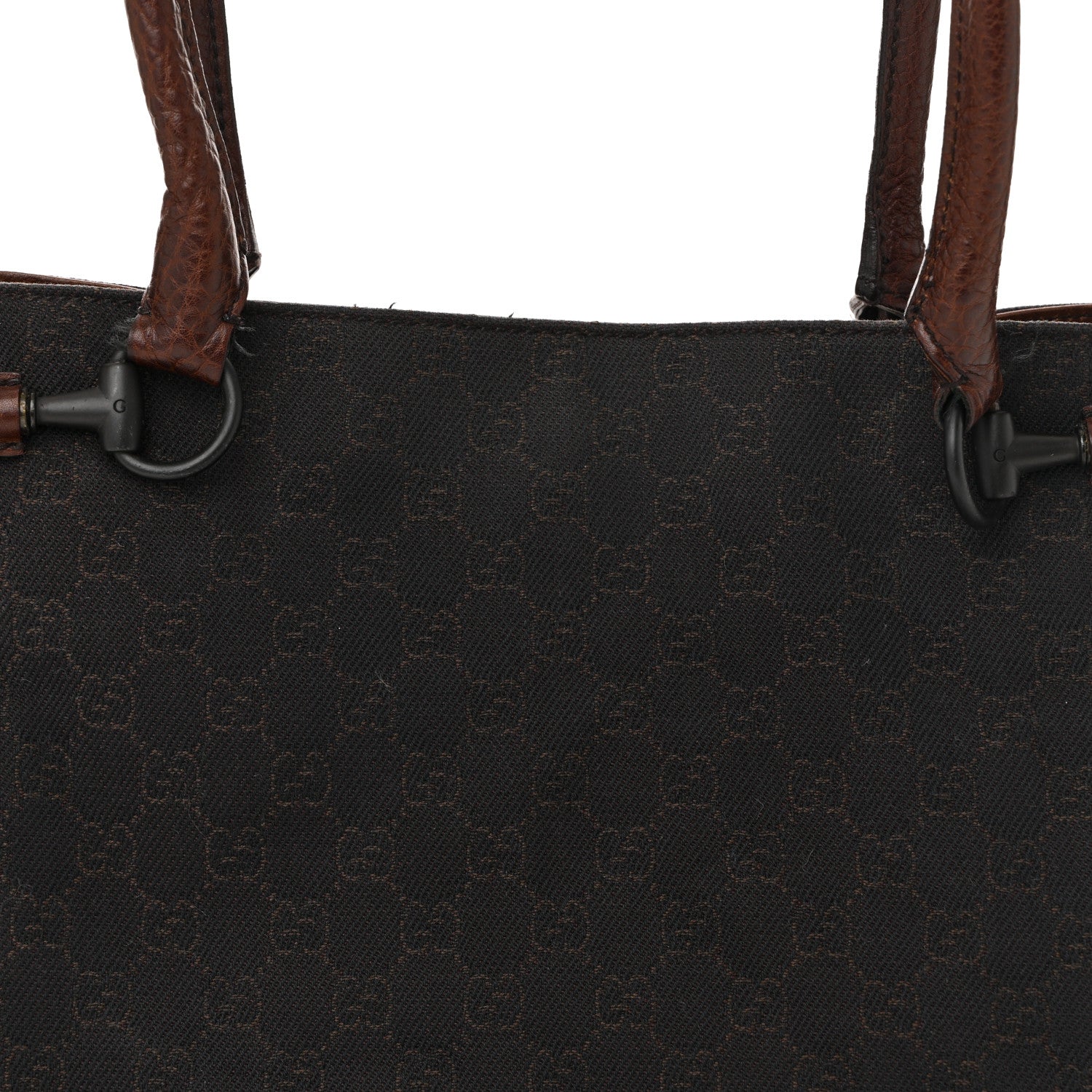Gucci Monogram Denim GG Shoulder Bag Black Brown 8 of 11