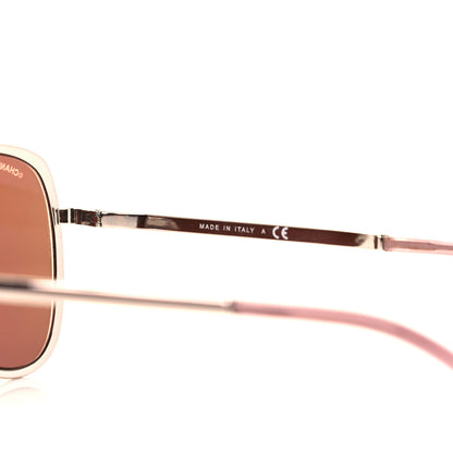 Chanel 18K Pilot Summer Sunglasses 4223 Pink Gold 6 of 8