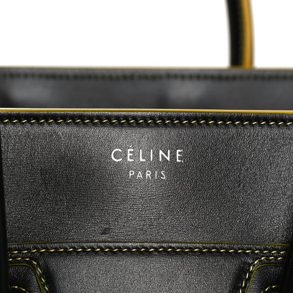 Celine Satin Calfskin Debossed Micro Luggage Black 6 of 13