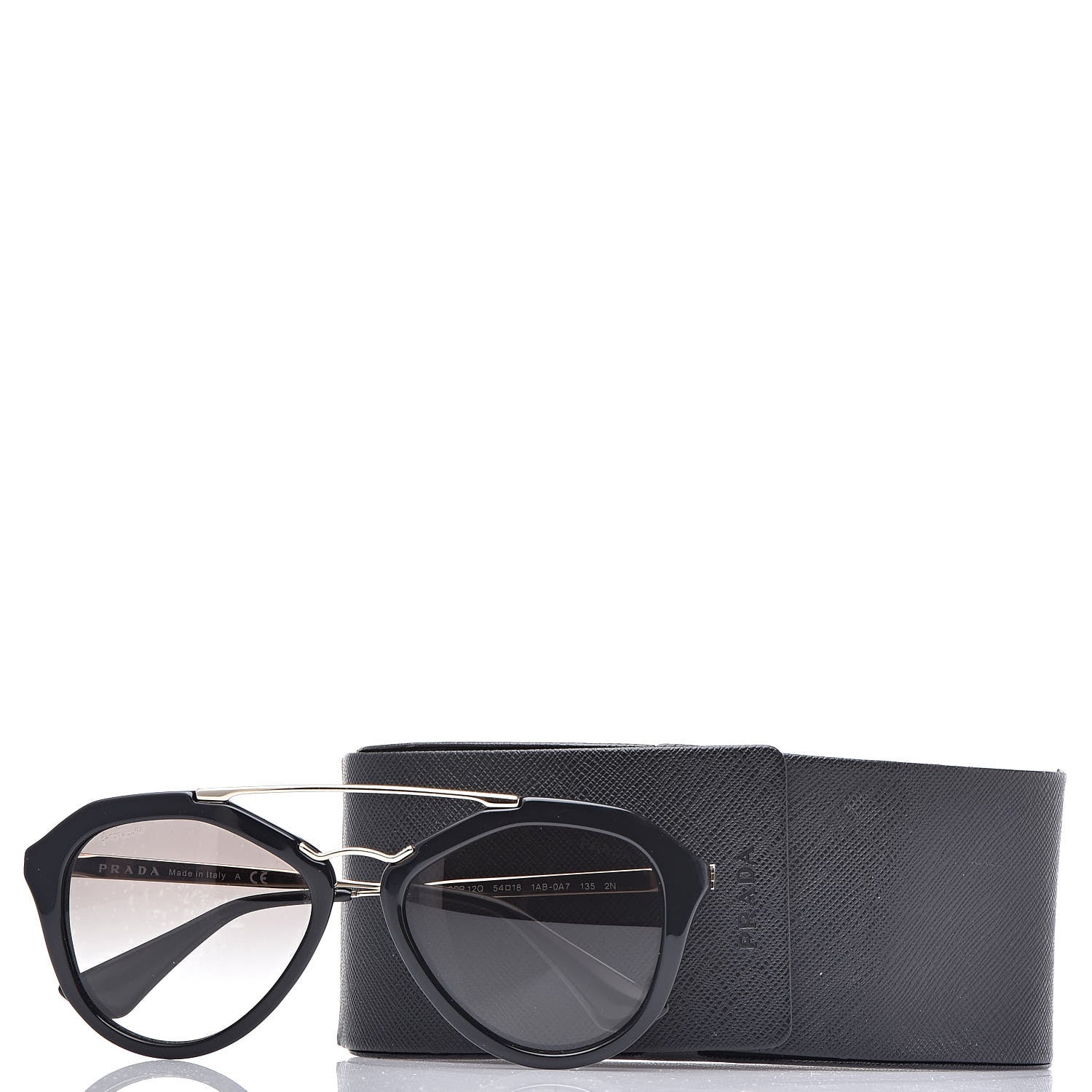 Prada Acetate Metal Cinema Sunglasses SPR 12Q Black 9 of 9