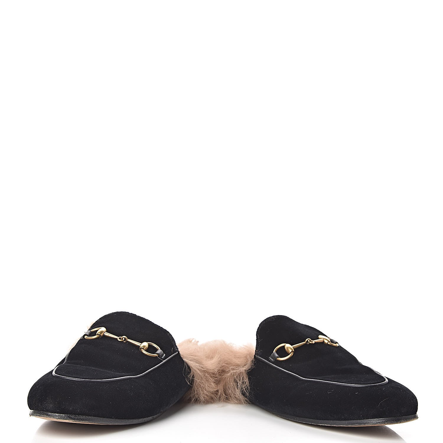 Gucci Velvet Fur Womens Princetown Slippers 39.5 Black 6 of 12