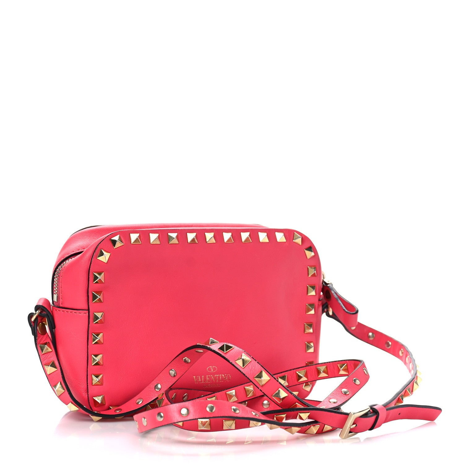 Valentino Garavani Calfskin Rockstud Camera Crossbody Bag Deep Rose 2 of 7