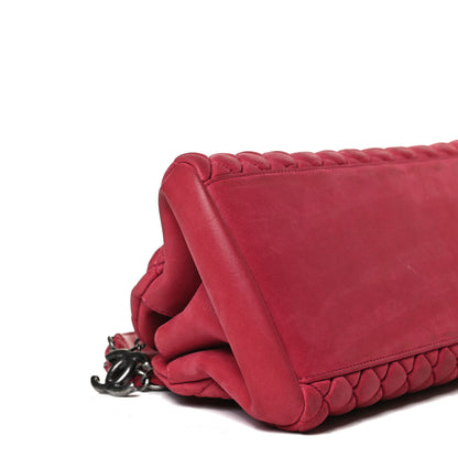 Chanel Iridescent Calfskin Quilted Just Mademoiselle Bowling Bag Red 7 of 8