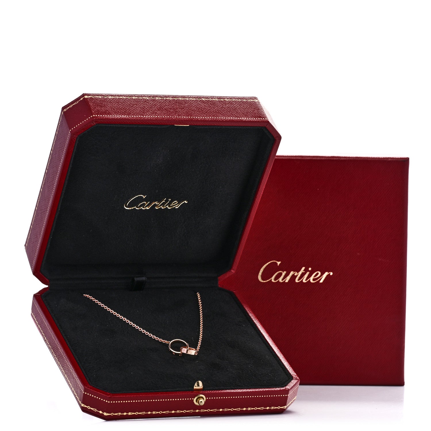 Cartier 18K Pink Gold Interlocking LOVE Necklace 5 of 5