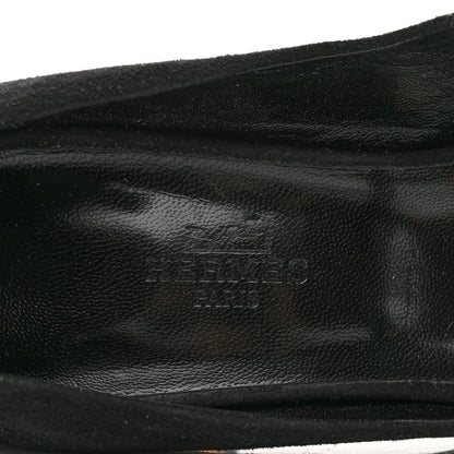 Hermes Velvet Goatskin Muse 80 Sandals 36.5 Black 7 of 8