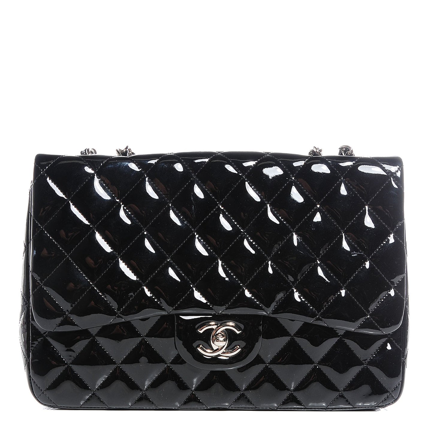 Patent Jumbo Single Flap Black