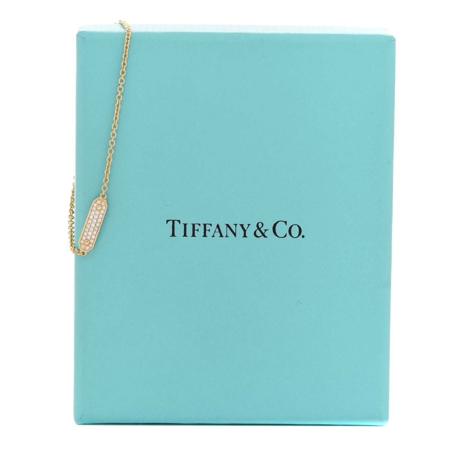 Tiffany 18K Yellow Gold Diamond Tag Chain Bracelet 6 of 6