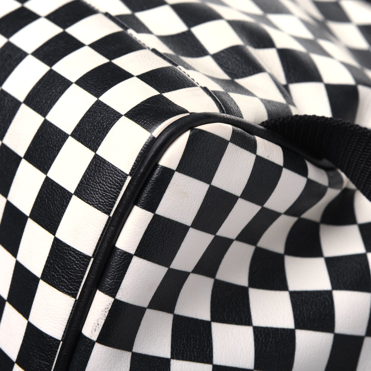 Saint Laurent Calfskin Checked Print Hunting Backpack Black White 15 of 15