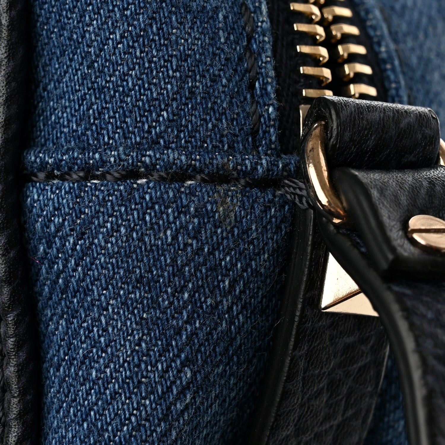 Valentino Garavani Denim Butterfly Embroidered Rockstud Camera Crossbody Bag Light Denim Multicolor 12 of 12