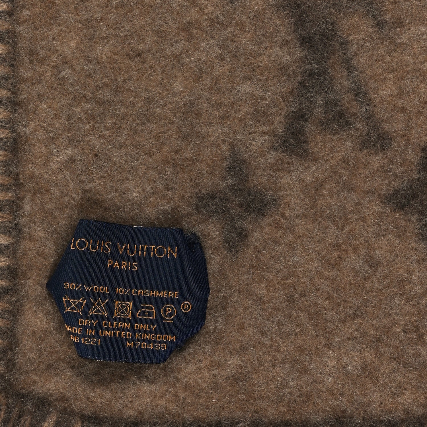 Louis Vuitton Wool Cashmere Neo Monogram Blanket Brown 3 of 3