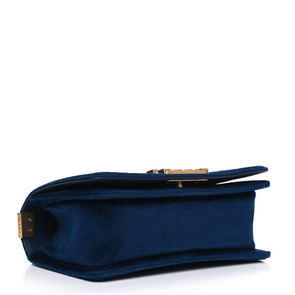 Chanel Velvet Quilted Small Boy Flap Blue 3 of 4