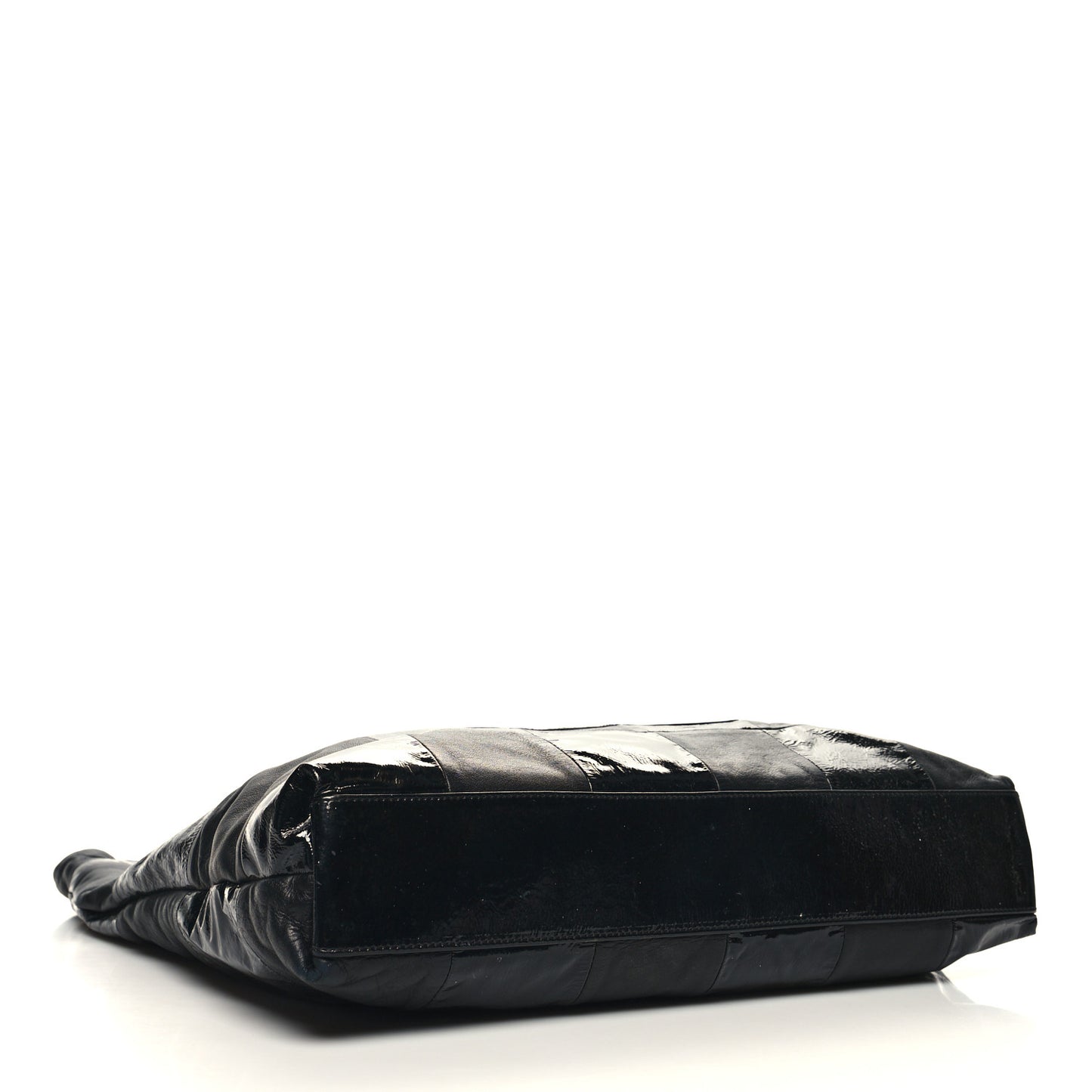 Lambskin Patent Calfskin Brooklyn Patchwork Extra Large Hobo Black