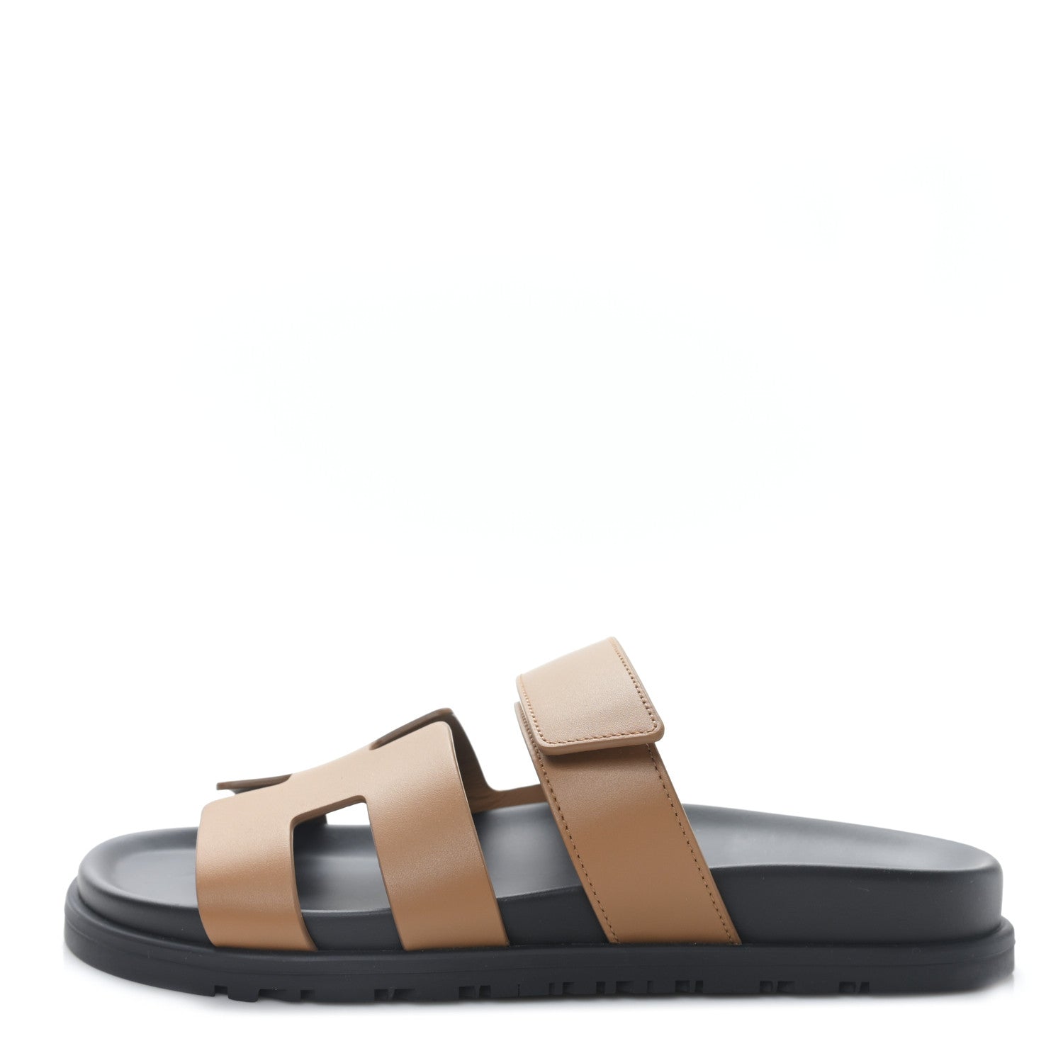 Hermes Calfskin Womens Chypre Sandals 37 Gold 1 of 8