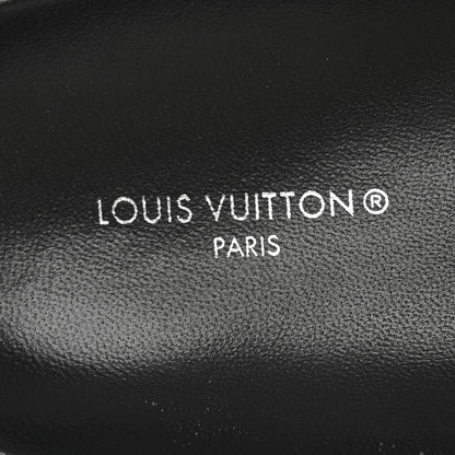 Louis Vuitton Calfskin Embossed Monogram Sunset Flat Comfort Mule 37 Black 8 of 12