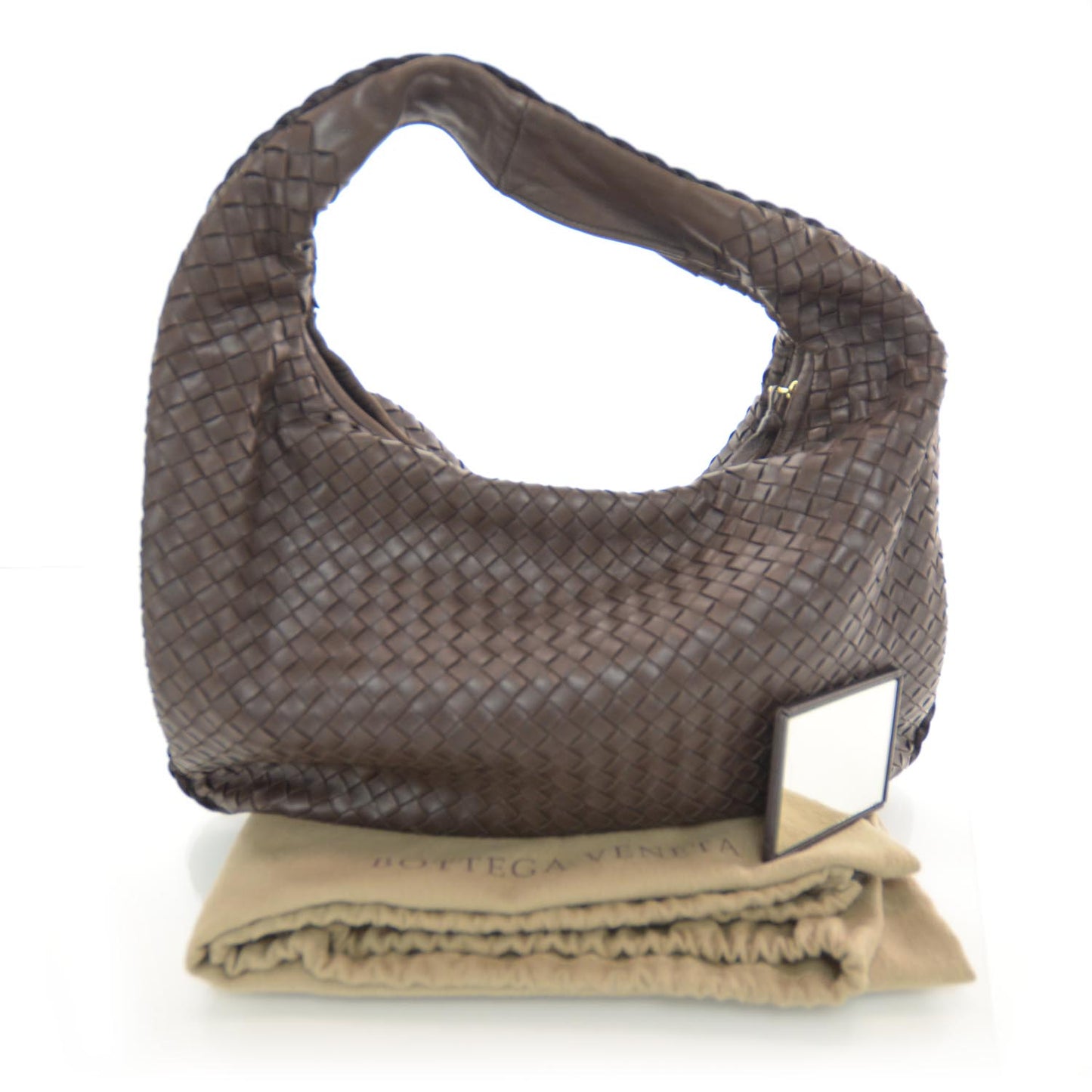 Nappa Intrecciato Medium Veneta Hobo Ebano