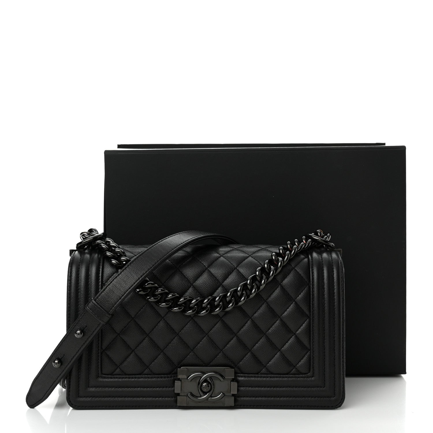 Chanel Caviar Quilted Medium Boy Flap So Black 11 of 11