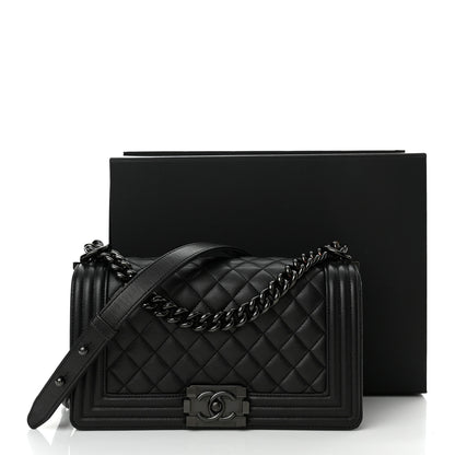 Chanel Caviar Quilted Medium Boy Flap So Black 11 of 11
