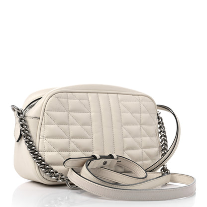 Gucci Calfskin Matelasse Aria Small GG Marmont Chain Shoulder Bag Mystic White 3 of 18