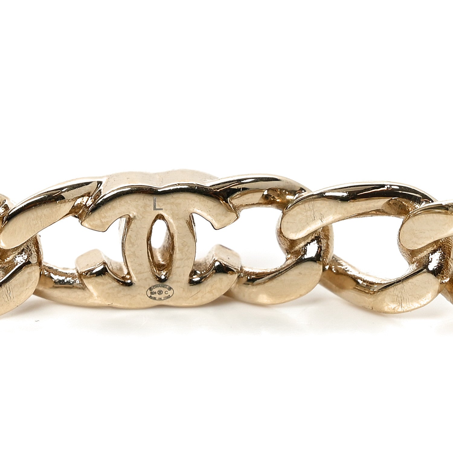 Chanel Enamel CC Chain Link Cuff Bracelet Gold Multicolor 4 of 4