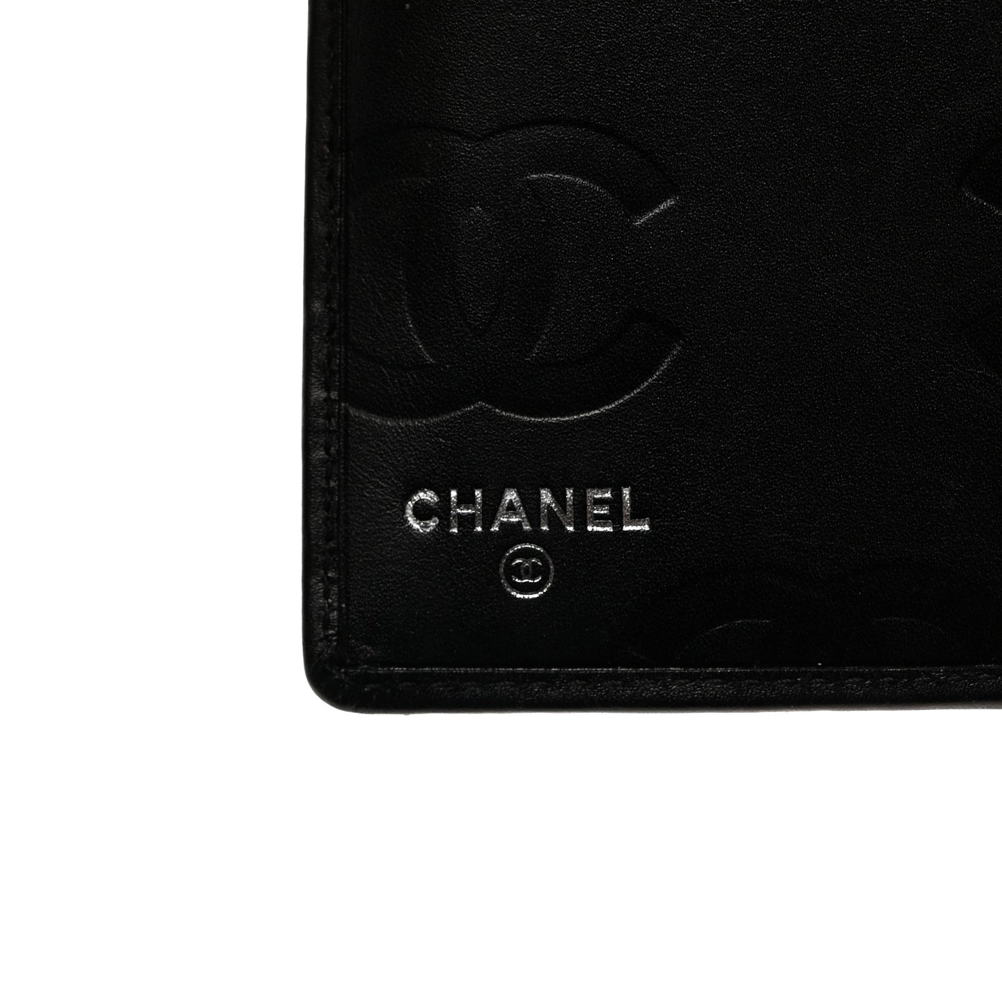 Calfskin Quilted Cambon Yen Wallet Black