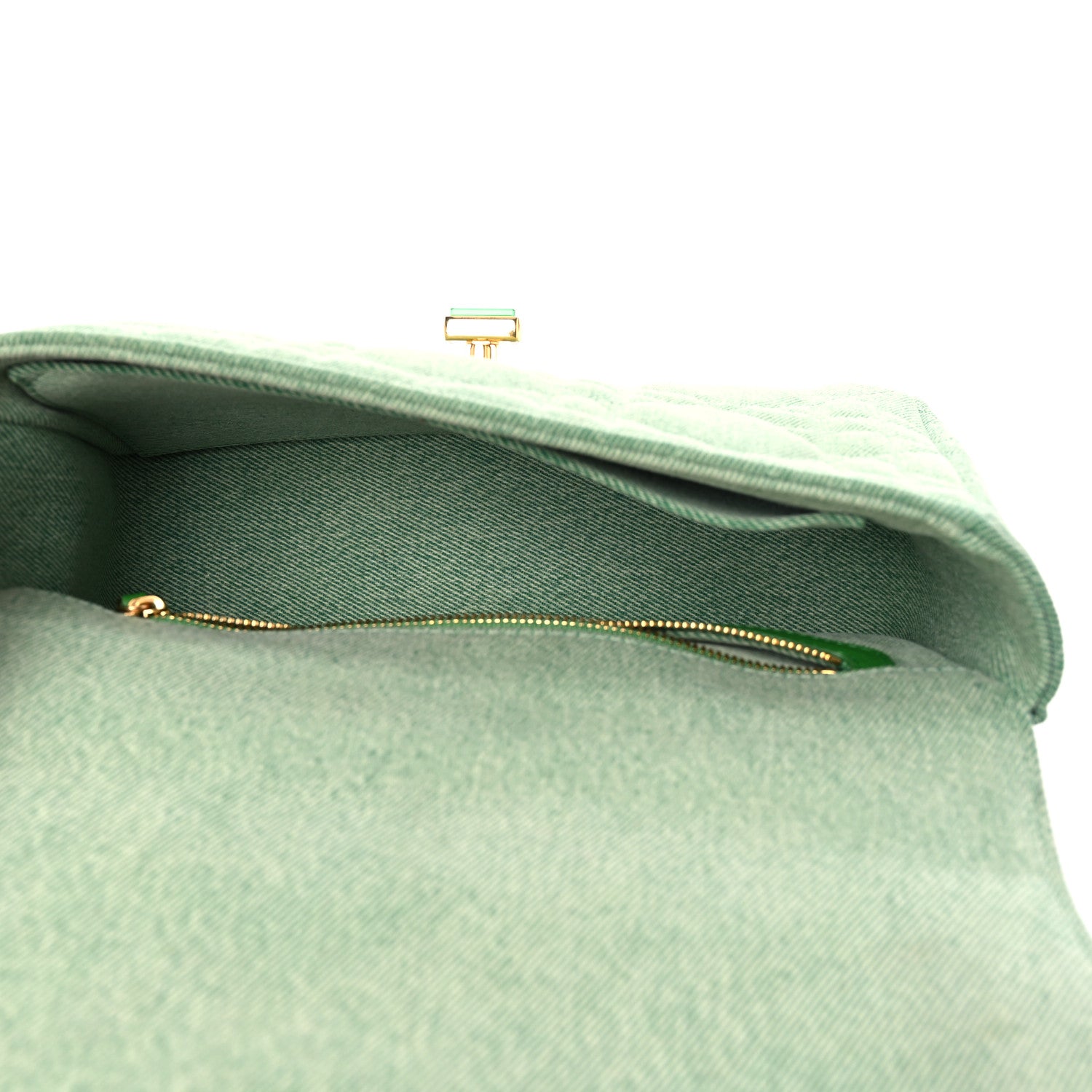 Christian Dior Denim Macrocannage Medium Caro Bag Green 5 of 8