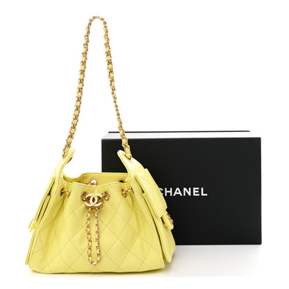 Chanel Caviar Quilted Mini Chanel 25 Handbag Light Yellow 11 of 11
