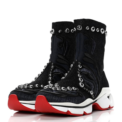 Christian Louboutin Flat Metallic Spikes Go Jigme Go Sneakers 38 Version Black 3 of 9