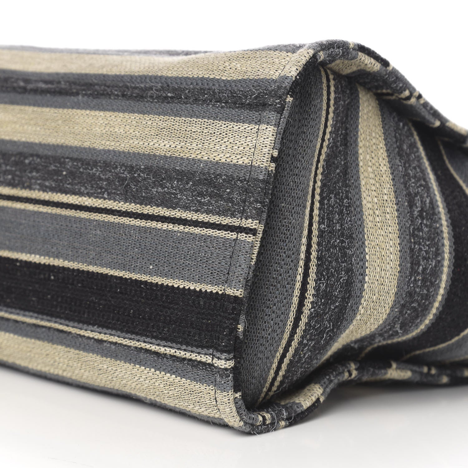 Chanel Striped Canvas Medium Deauville Tote Black 10 of 12