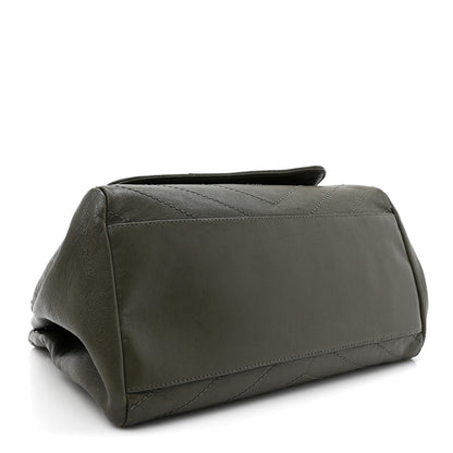 Saint Laurent Vintage Lambskin Chevron Monogram Medium Nolita Military Olive 4 of 13