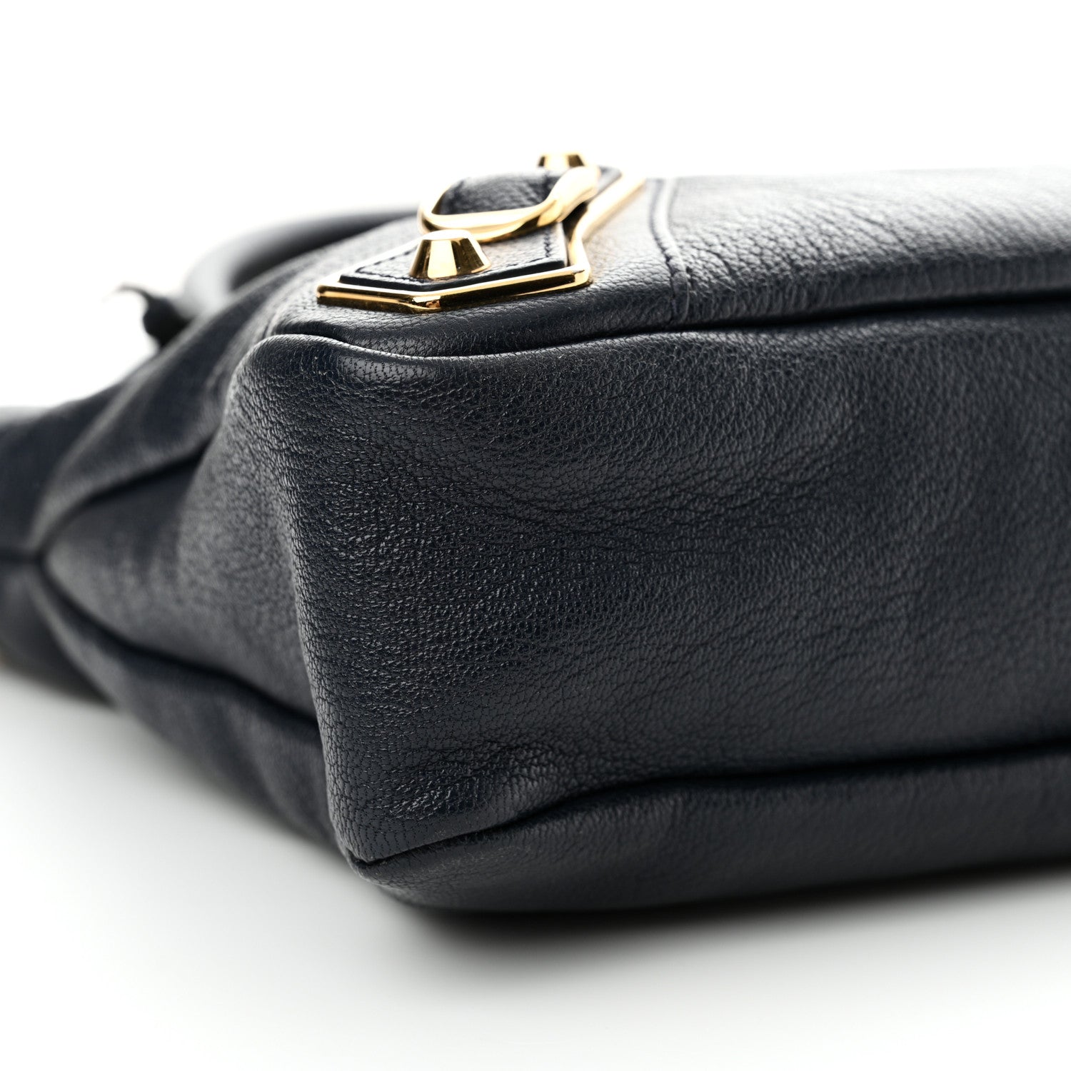 Balenciaga Chevre Gold Metallic Edge Hardware Town Bleu Nuit Dark Sea 10 of 14