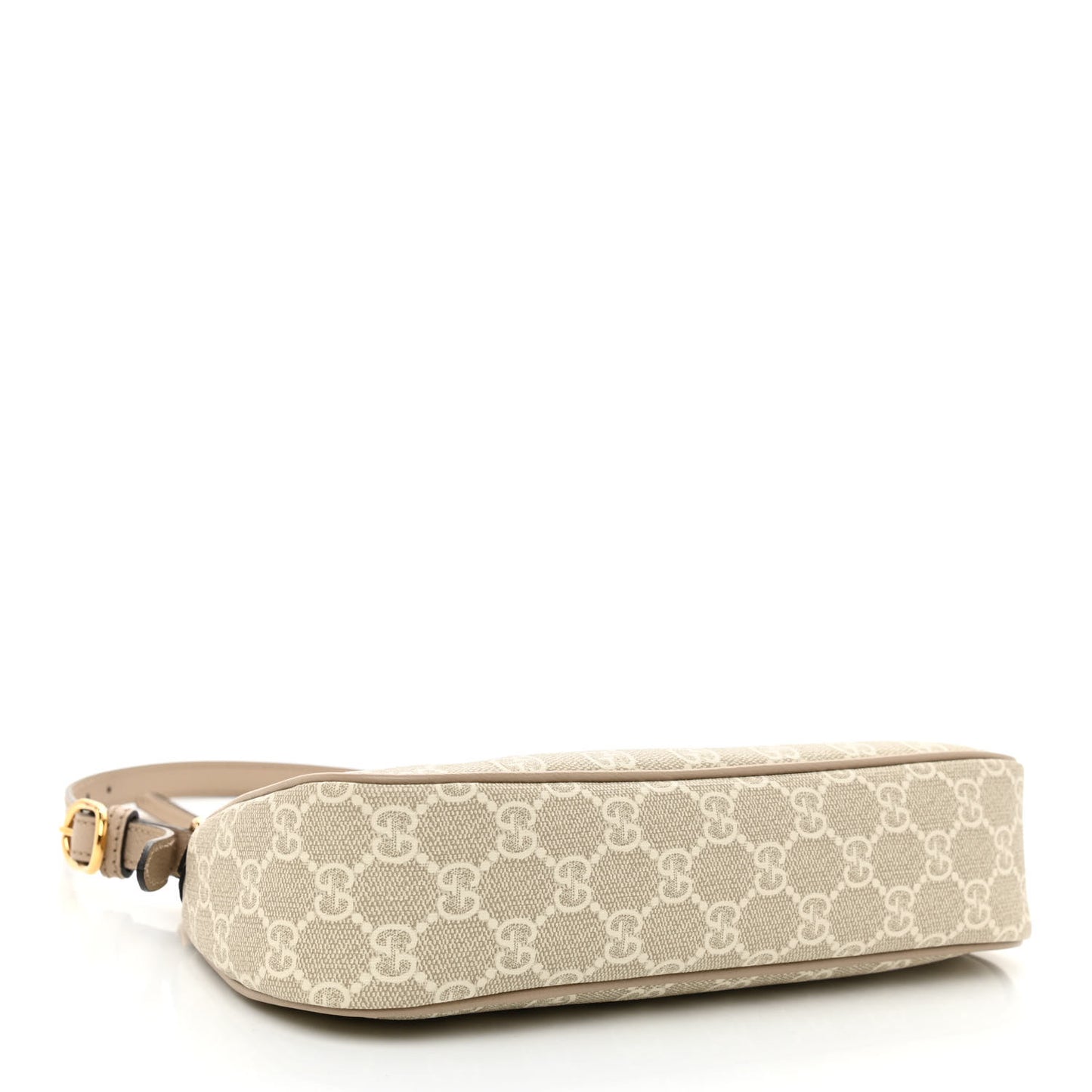 GG Supreme Monogram Textured Dollar Calfskin Small Ophidia Hobo Beige Mystic White Oatmeal