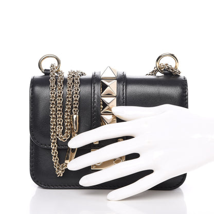 Valentino Garavani Vitello Mini Glam Lock Rockstud Flap Black 3 of 8