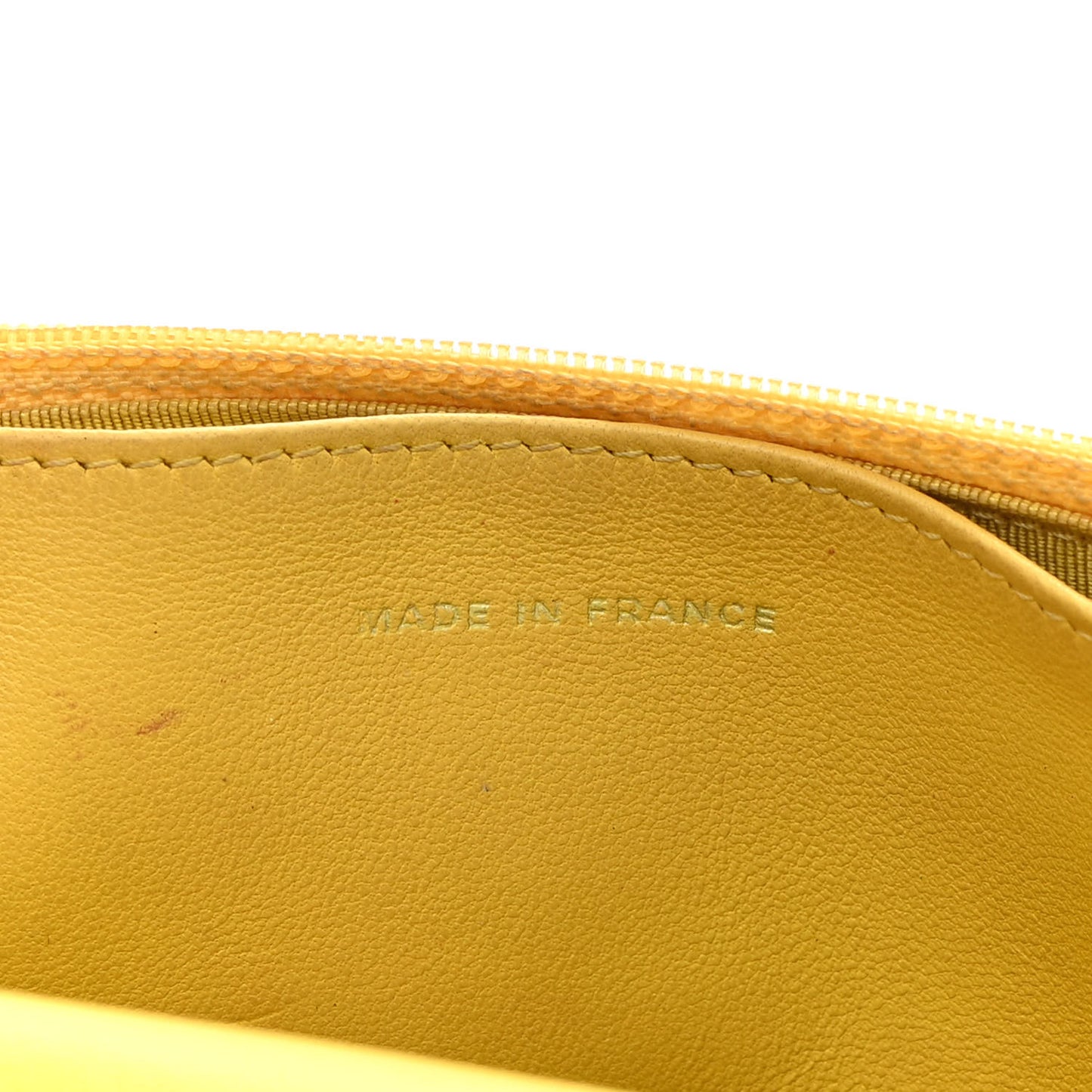 Lambskin Quilted Wallet on Chain WOC Yellow