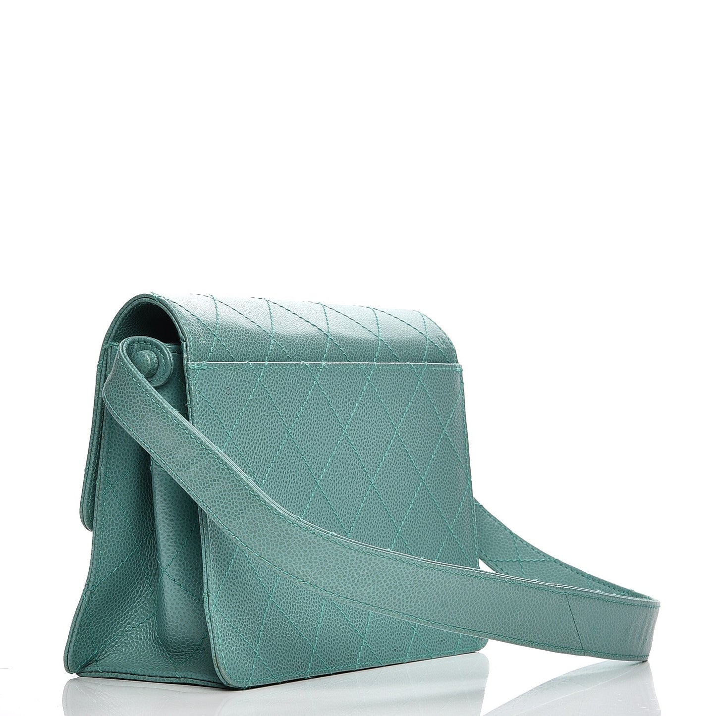 Caviar Flap Shoulder Bag Green