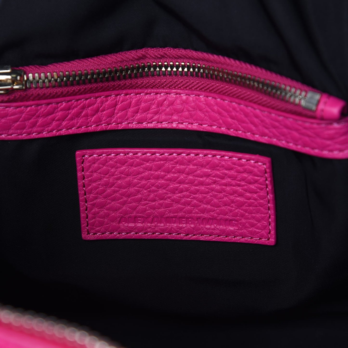 Pebbled Lambskin Mini Rockie Fuchsia Rhodium Hardware