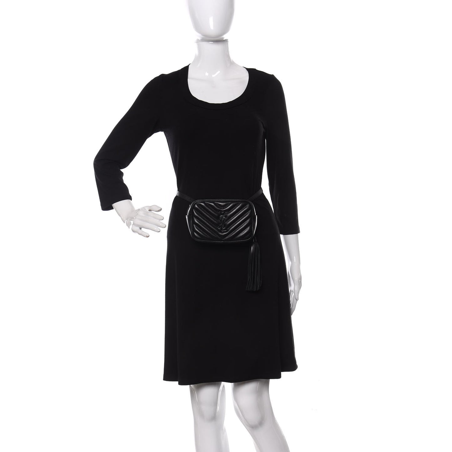Calfskin Matelasse Monogram Lou Belt Bag Black