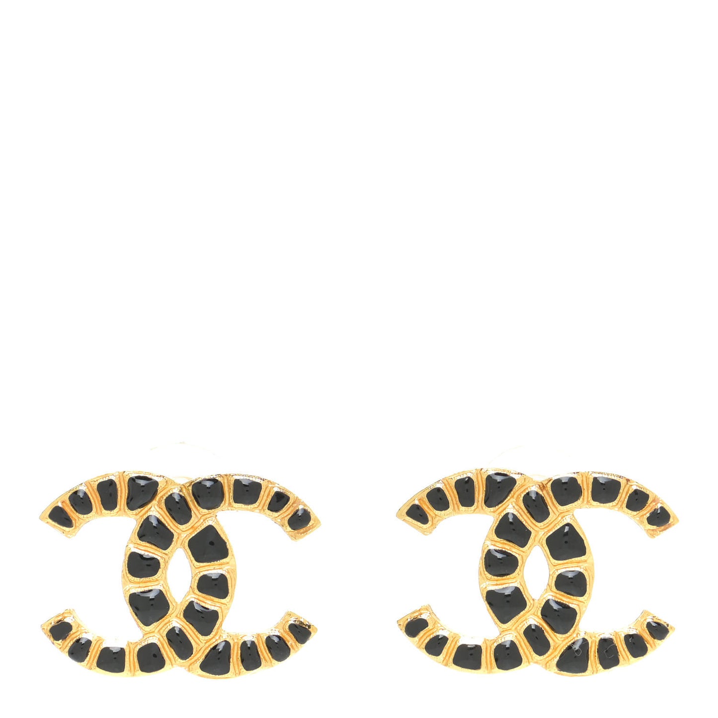 Resin Along The Nile CC Earrings Gold Black