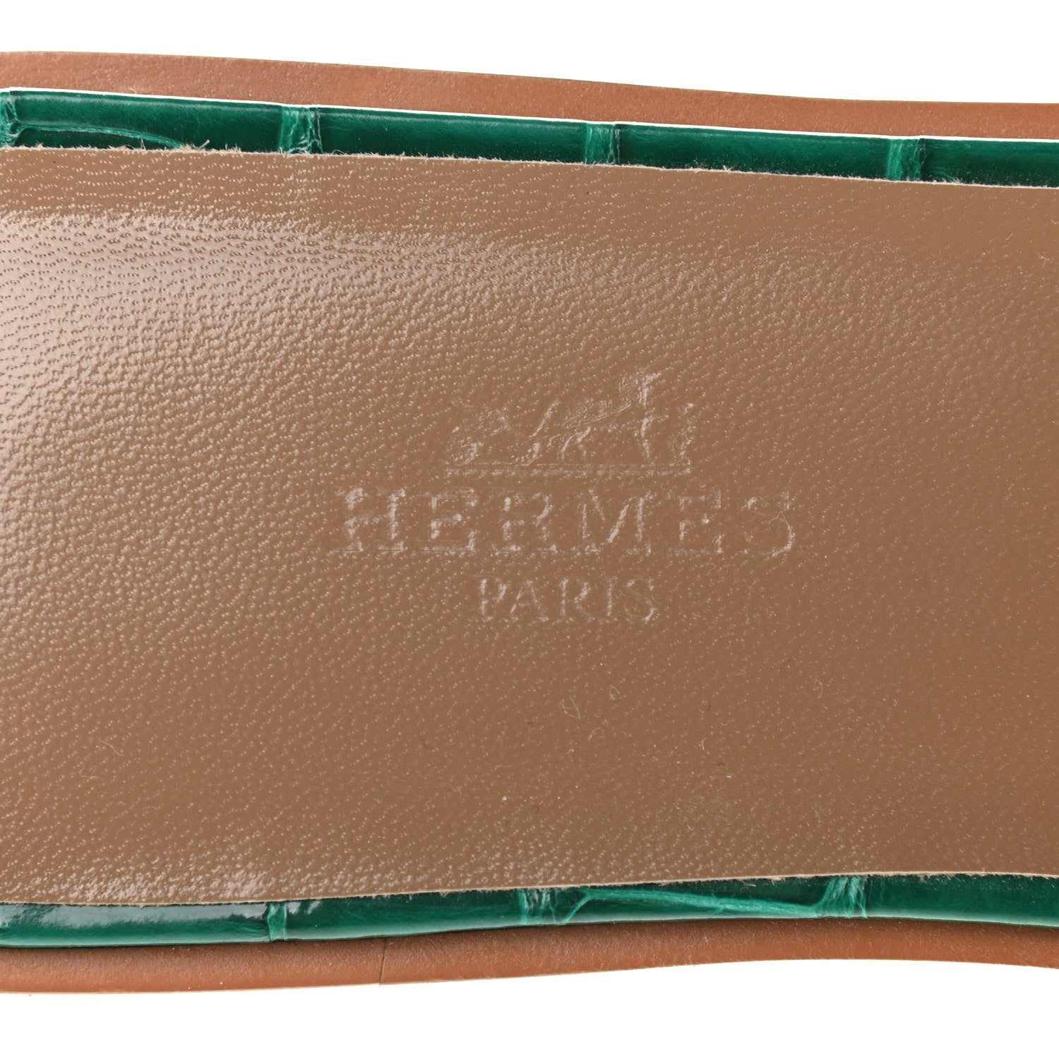 Hermes Shiny Alligator Oran Sandals 38 Emeraude 7 of 8