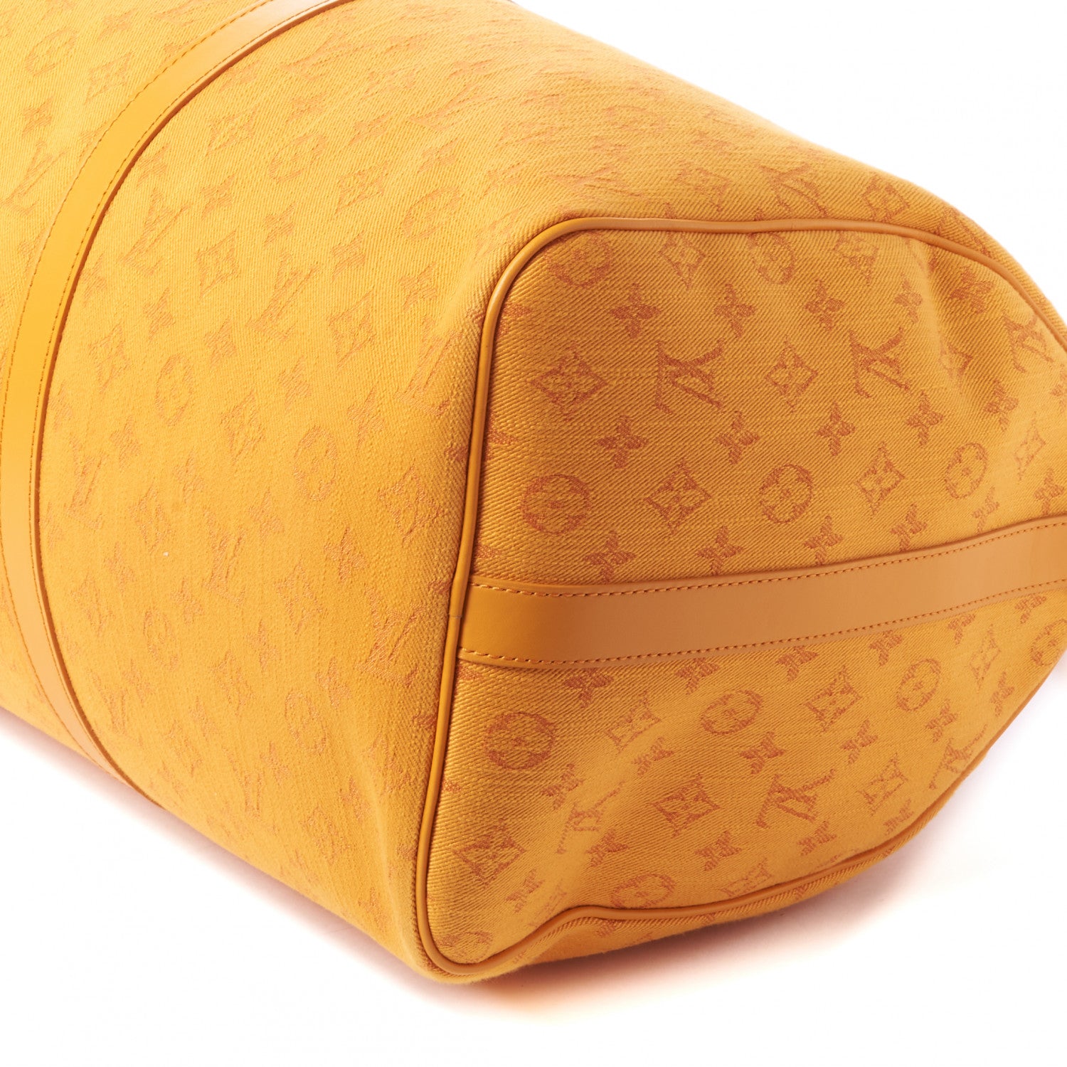 Louis Vuitton Denim Monogram Keepall Bandouliere 50 Ocre 4 of 8
