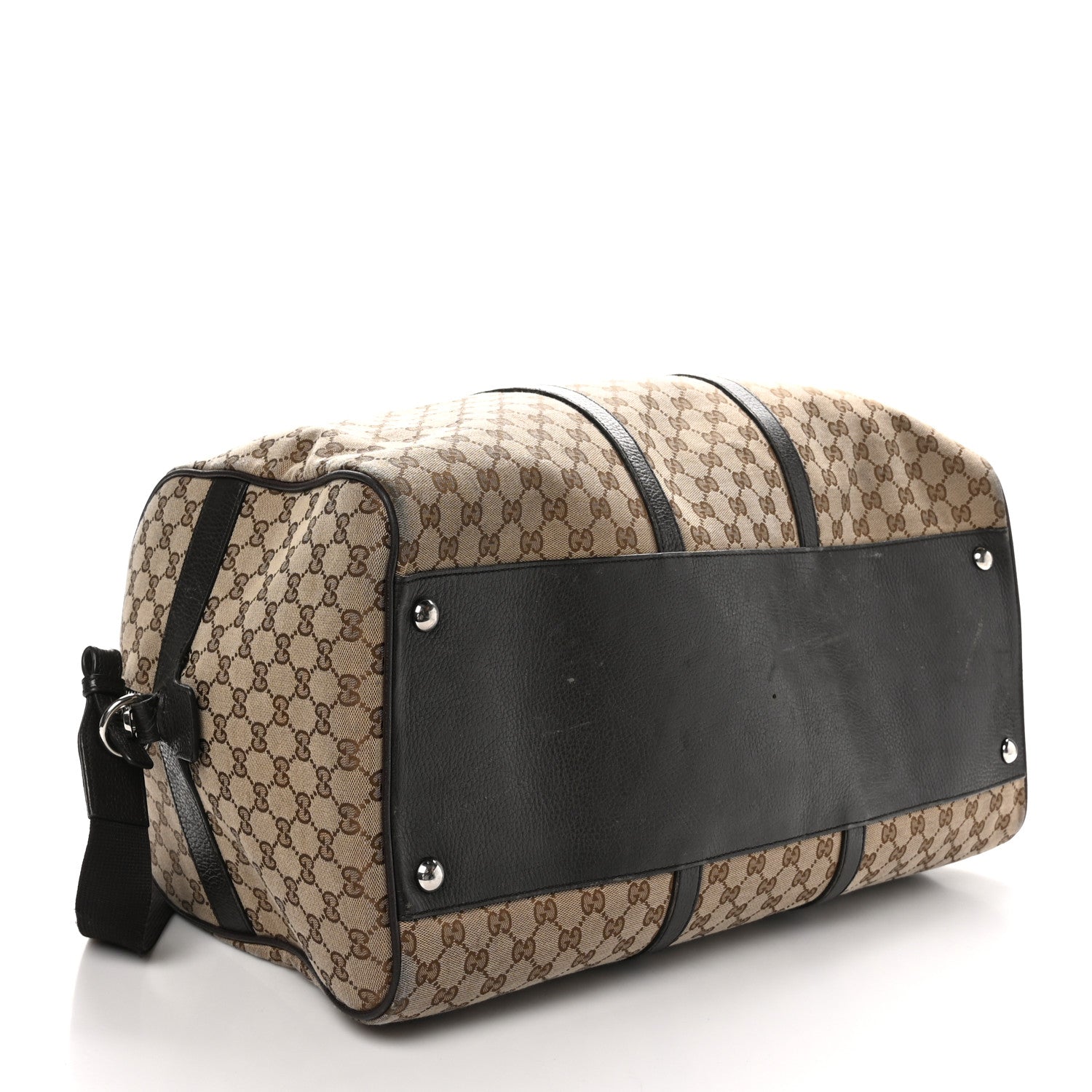 Gucci Monogram Dollar Calfskin Large Boston Duffle Bag Beige Ebony Testa di Moro Marrone Scuro 3 of 16