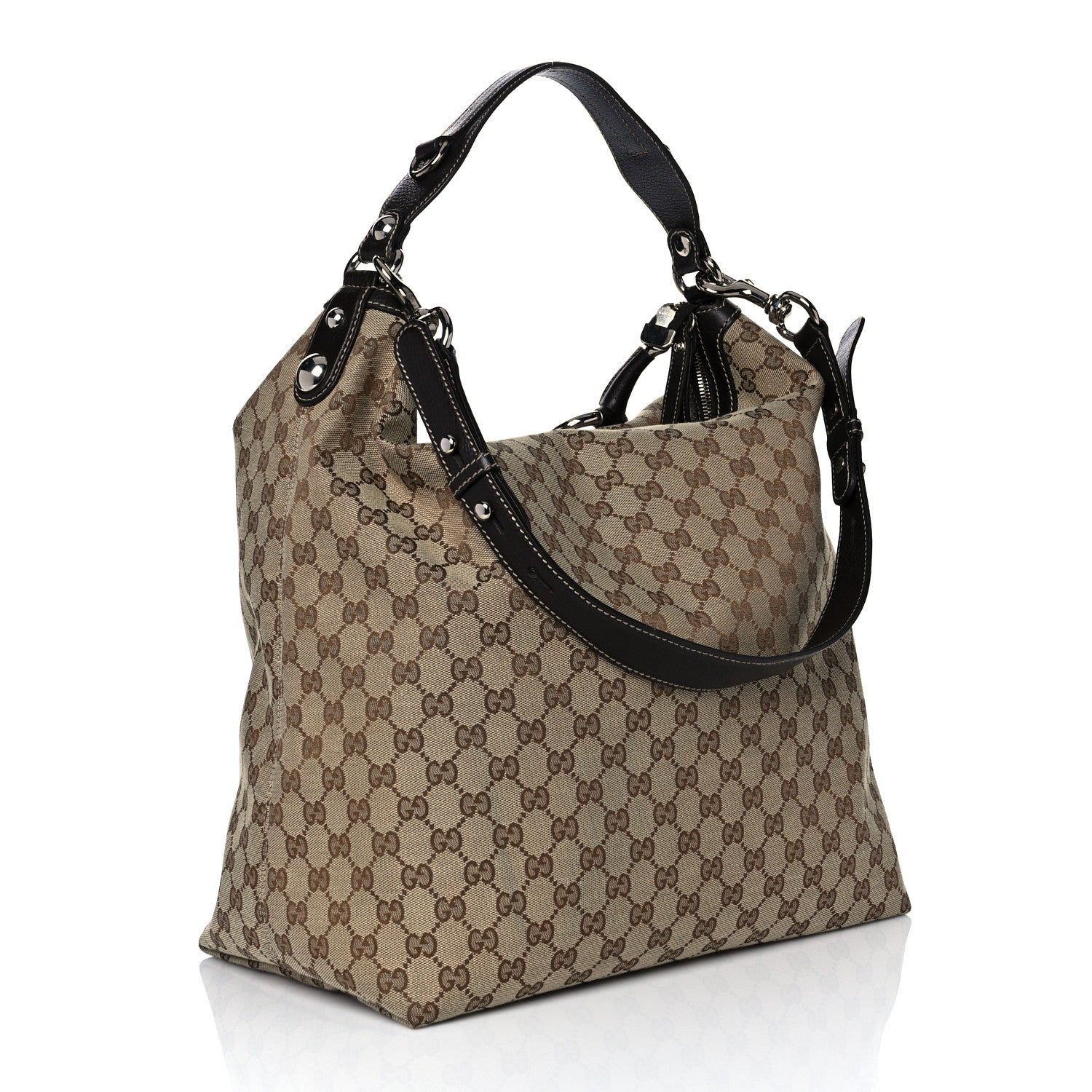 Gucci Monogram Large Icon Bit Hobo Dark Brown 3 of 10