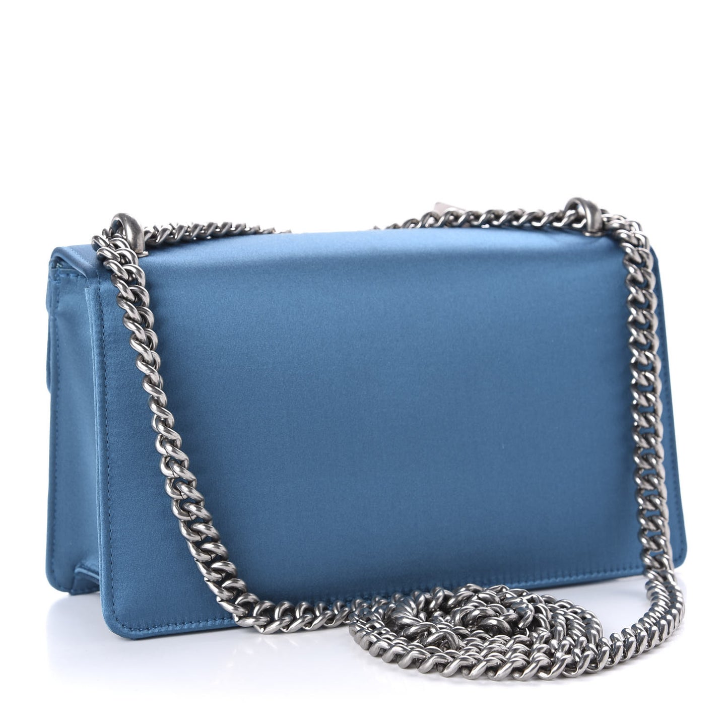 Satin Silk Crystal Small Dionysus Shoulder Bag Turchese Black Diamond