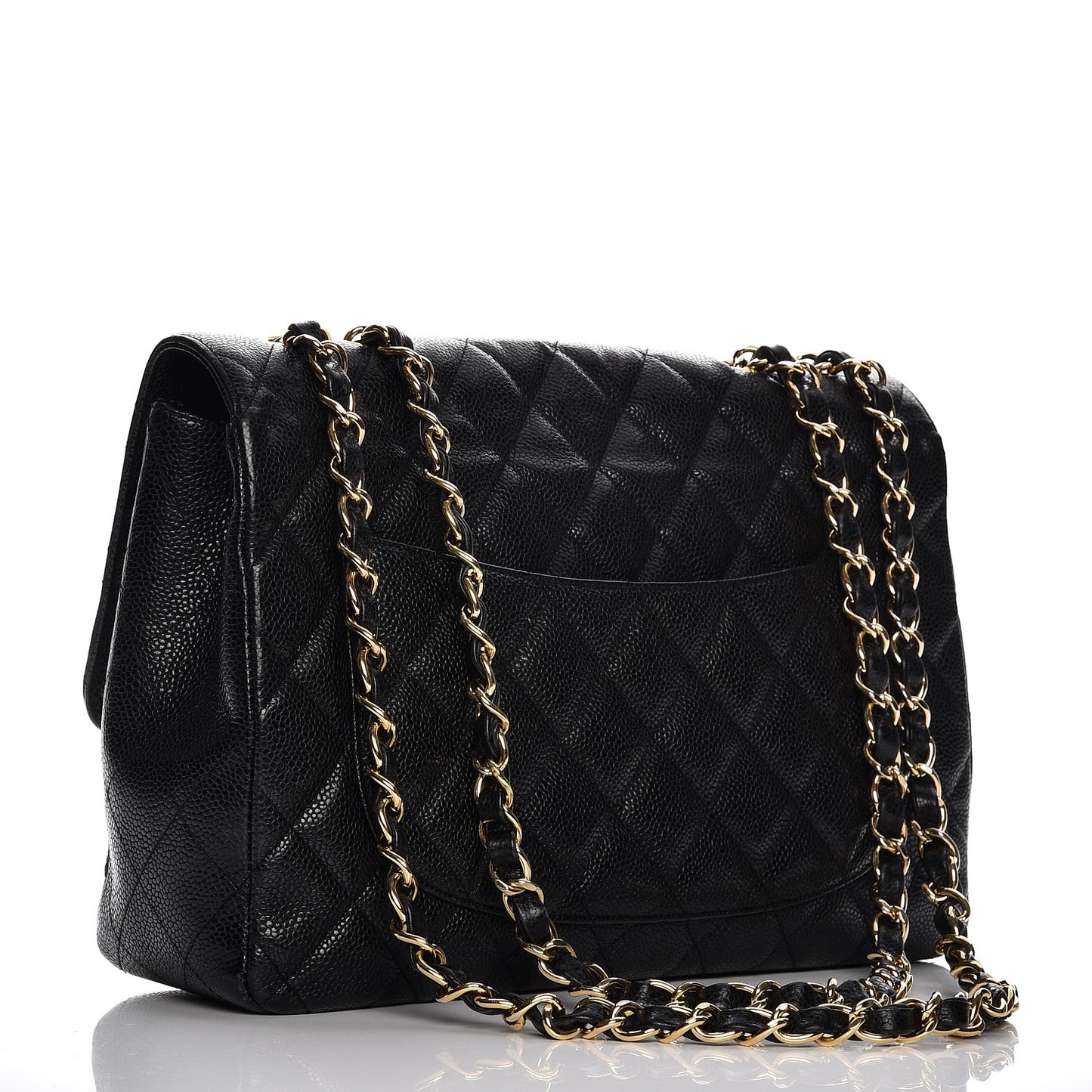 Caviar Quilted Jumbo Single Flap Black
