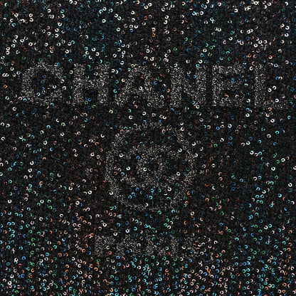 Chanel Canvas Sequin Medium Deauville Cosmetic Pouch Black 8 of 8