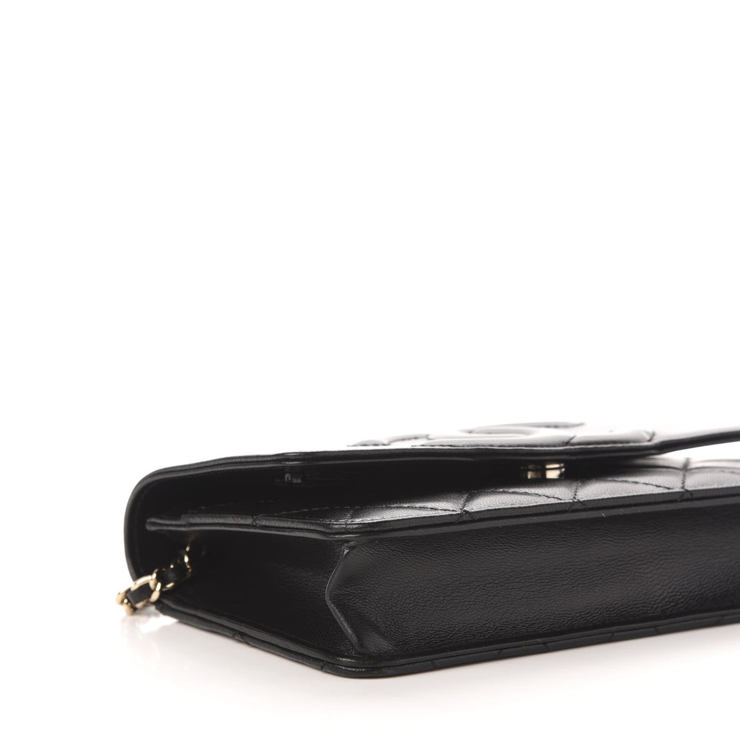 Goatskin Quilted Timeless CC Wallet On Chain WOC Black
