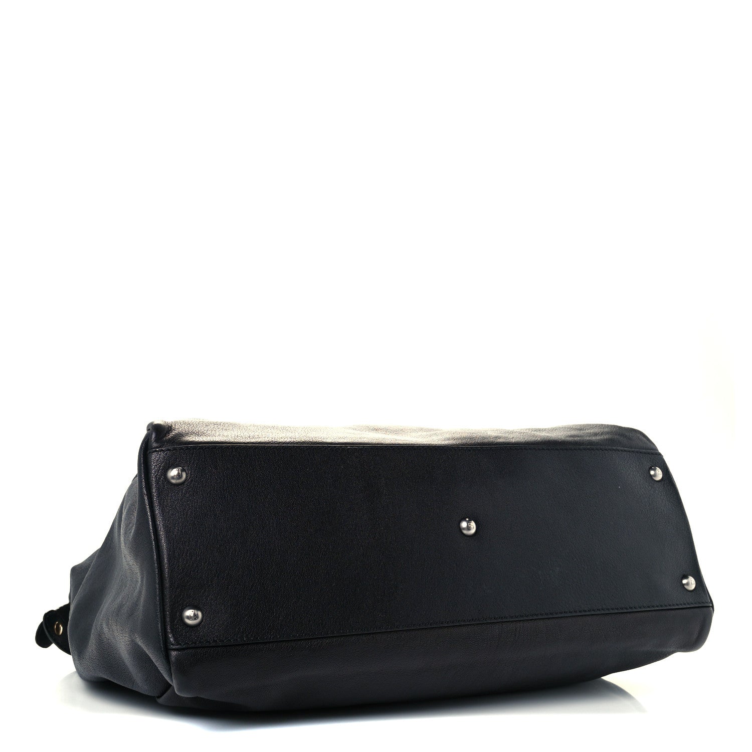 Fendi Goatskin Zucca Large Peekaboo Iconic Satchel Black Tobacco 4 of 14