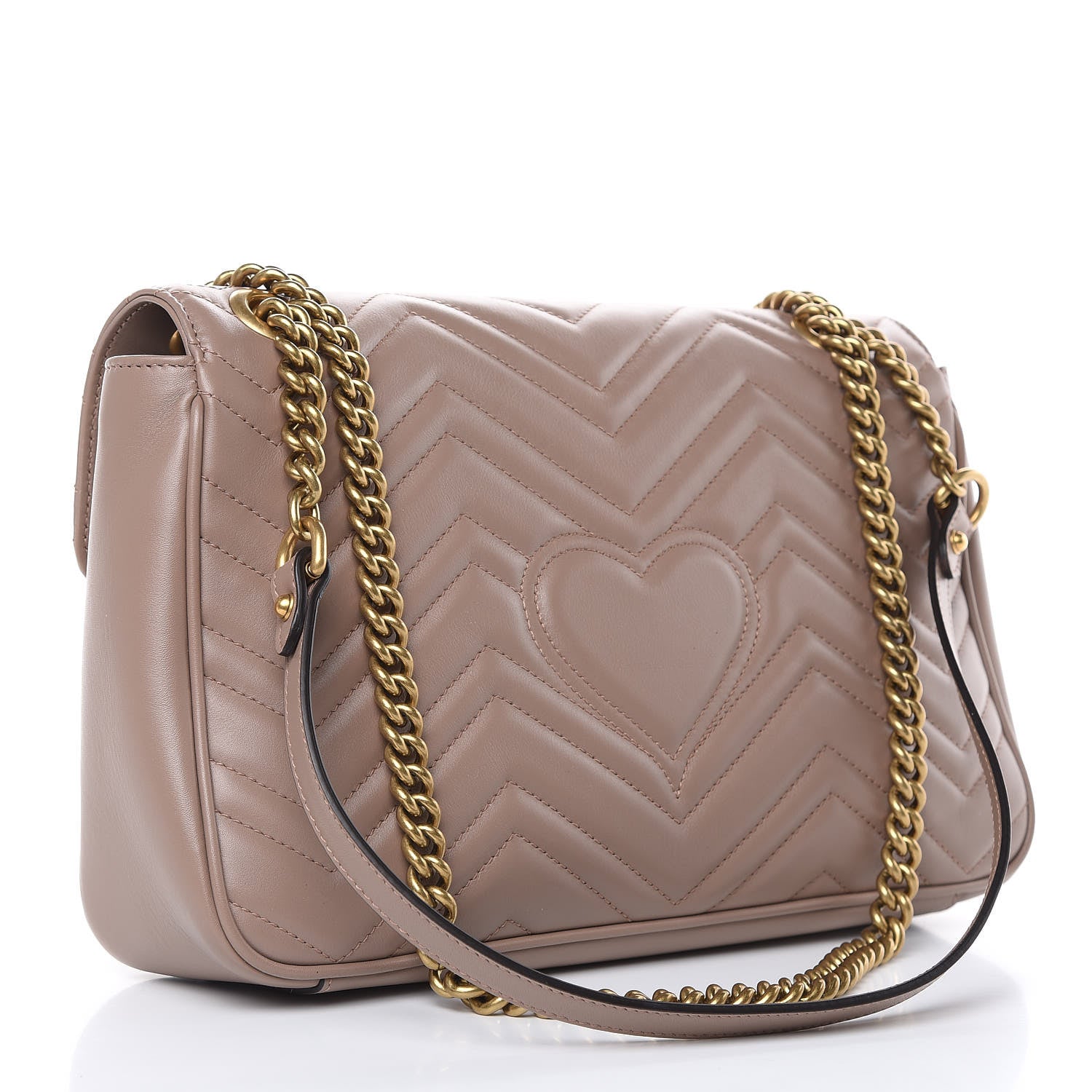 Gucci Calfskin Matelasse Medium GG Marmont Shoulder Bag Porcelain Rose 3 of 11