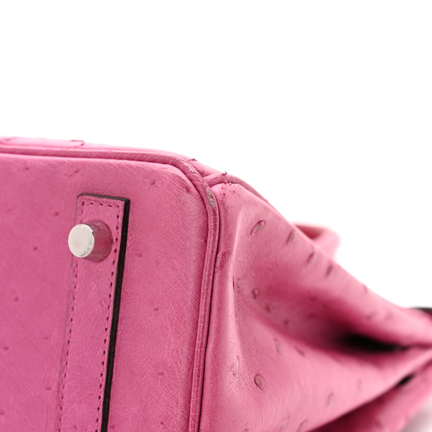 Ostrich Birkin 30 Rose Pourpre